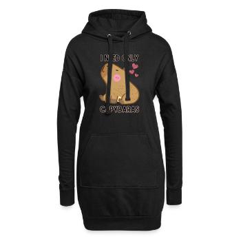 Je n’ai besoin que de capybaras J’adore les capybaras - Sweat-shirt à capuche long Femme - noir - Devant