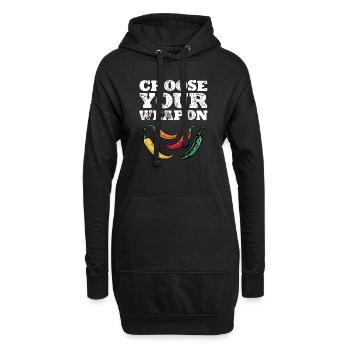 Funny Choose Your Weapon Hot Spicy Chili Pepper Lo - Hoodie-Kleid - Schwarz - Vorne