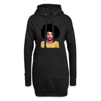 Femme noire - Sweat-shirt à capuche long Femme - noir - Devant