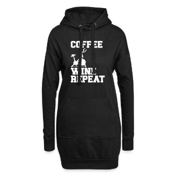 Indoorcycling Fahrrad Workout - Hoodie-Kleid - Schwarz - Vorne