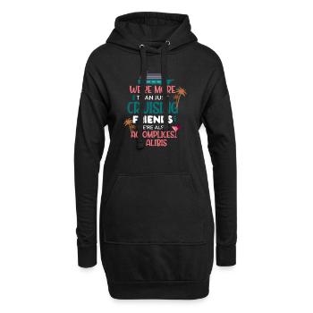 Plus que des amis de croisière d’été - Sweat-shirt à capuche long Femme - noir - Devant