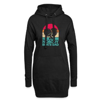 Personne ne bat papa Drôle de joueur de tennis de table - Sweat-shirt à capuche long Femme - noir - Devant