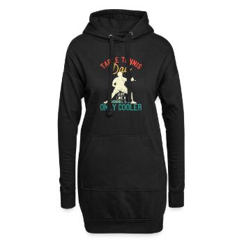 Papa de tennis de table Comme un père normal, seulement plus cool - Sweat-shirt à capuche long Femme - noir - Devant