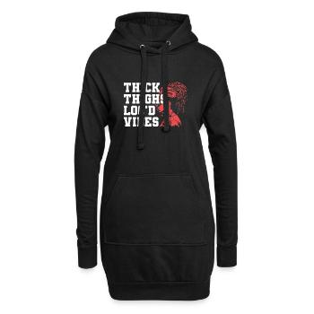 Cuisses épaisses Loc’d Vibes Afro Cheveux Noir Américain - Sweat-shirt à capuche long Femme - noir - Devant