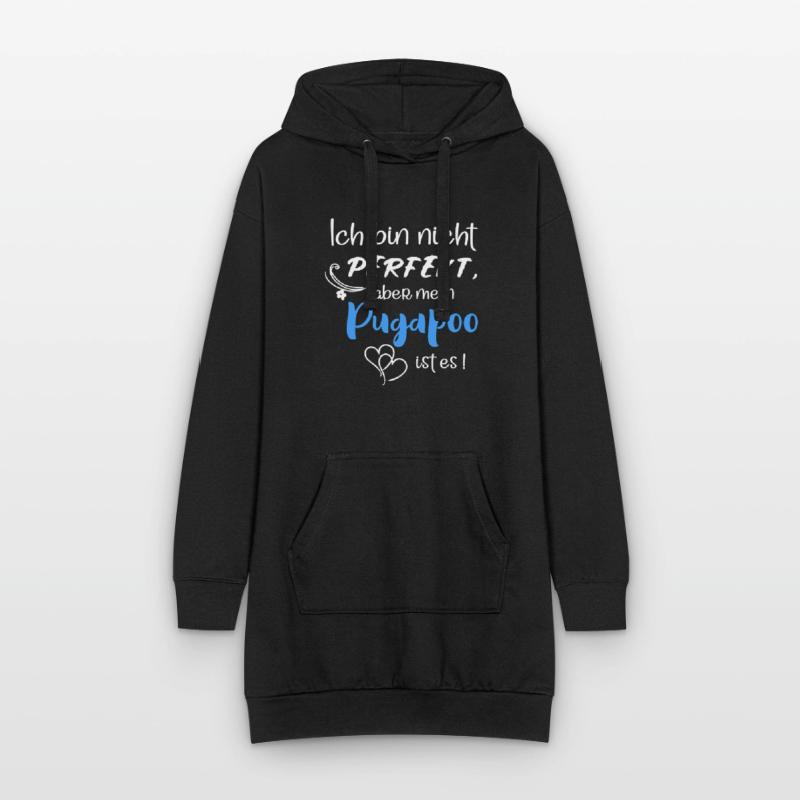 Perfekter Pugapoo - Pudel Mops Mix Hoodie-Kleid