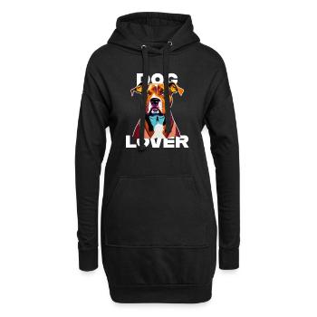 Amant des chiens American Stafford - Sweat-shirt à capuche long Femme - noir - Devant