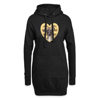 Whippet - Dog Lover - Dog Heart - Hoodie Dress - black - Front