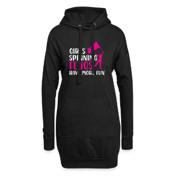 Girls flags have more fun - Hoodie-Kleid - Schwarz - Vorne
