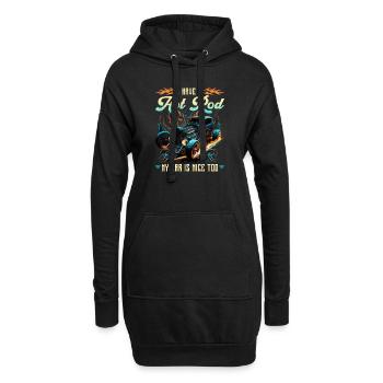 J’ai un hot rod ma voiture est belle trop drôle muscle - Sweat-shirt à capuche long Femme - noir - Devant