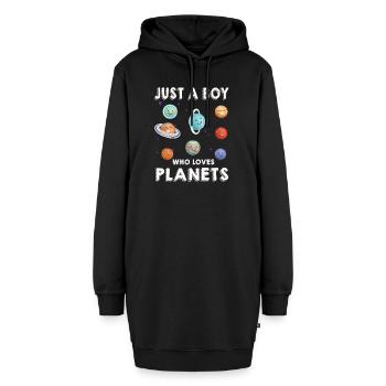 Nur ein Junge, der das Sonnensystem der Planeten liebt - Hoodie-Kleid - Schwarz - Vorne