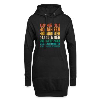 40 Jahre Vierzigster Geburtstag - Hoodie-Kleid - Schwarz - Vorne