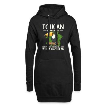 Toucan Bird Rainforest - Sweat-shirt à capuche long Femme - noir - Devant