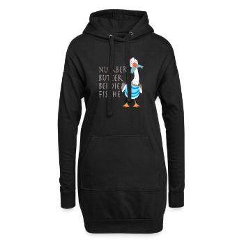 Nu aber Butter bei die Fische - Hoodie-Kleid - Schwarz - Vorne