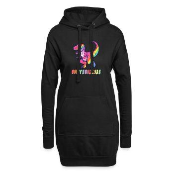Allysaurus LGBT Dino Transgenre Lesbienne Gay Jeu de mots - Sweat-shirt à capuche long Femme - noir - Devant