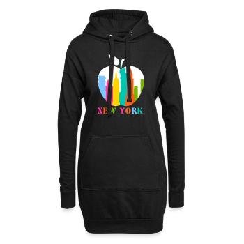 New York - Sweat-shirt à capuche long Femme - noir - Devant
