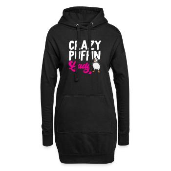 macareux macareux moines oiseaux Lunde - Sweat-shirt à capuche long Femme - noir - Devant
