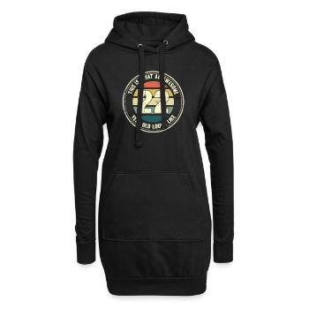 22e anniversaire pour que vous voyiez avec 22 cadeaux rétro - Sweat-shirt à capuche long Femme - noir - Devant