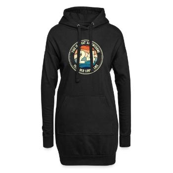 24e anniversaire pour que vous voyiez avec 24 cadeaux rétro - Sweat-shirt à capuche long Femme - noir - Devant