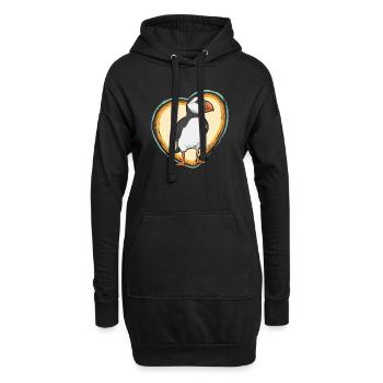 Macareux, Macareux, Starpin, Lunde - Sweat-shirt à capuche long Femme - noir - Devant
