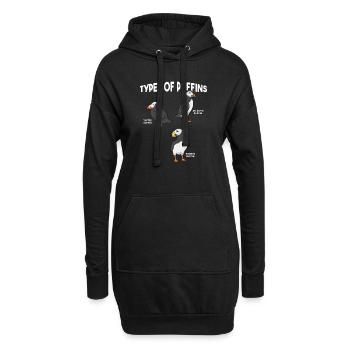 macareux macareux moines oiseaux Lunde - Sweat-shirt à capuche long Femme - noir - Devant