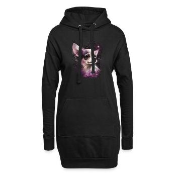 Chihuahua | Pink Jolie Rose Maman Femme ignon - Sweat-shirt à capuche long Femme - noir - Devant
