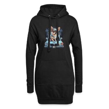 Chihuahua | Polizei Polizist Polizistin Hut - Hoodie-Kleid - Schwarz - Vorne