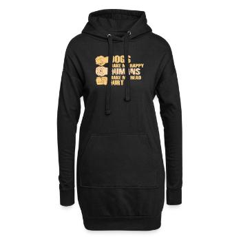 Les chiens me rendent heureux humain me font mal à la tête Doglove - Sweat-shirt à capuche long Femme - noir - Devant
