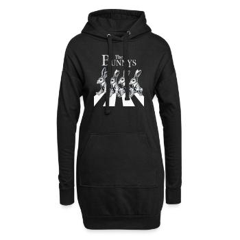 Lapins - Sweat-shirt à capuche long Femme - noir - Devant