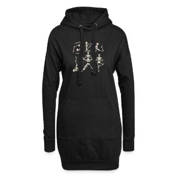 Yoga Squelettes Asana Namaste Méditation Drôle - Sweat-shirt à capuche long Femme - noir - Devant