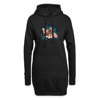 Chihuahua | Schlaf Nacht Pyjama Sonntag Niedlich - Hoodie-Kleid - Schwarz - Vorne