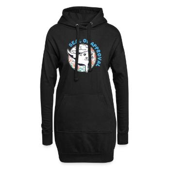 Sceau d’approbation drôle - Sweat-shirt à capuche long Femme - noir - Devant