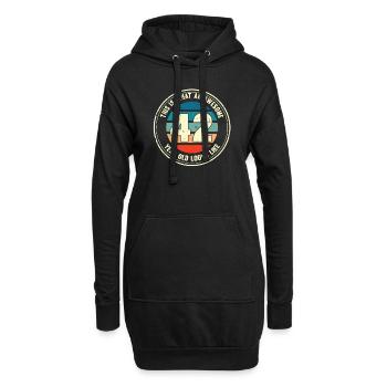 42e anniversaire pour que vous voyiez avec 42 cadeaux rétro - Sweat-shirt à capuche long Femme - noir - Devant