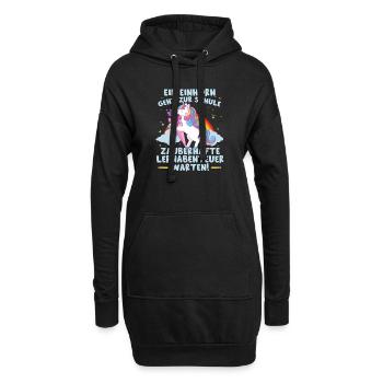 Einschulung Einhorn Mädchen Grundschule - Hoodie-Kleid - Schwarz - Vorne