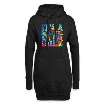 Es ist ein schöner Tag zum Lernen - Hoodie-Kleid - Schwarz - Vorne