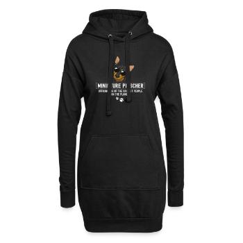 Miniature Pinscher Rehpinscher Min Pin Dog - Sweat-shirt à capuche long Femme - noir - Devant