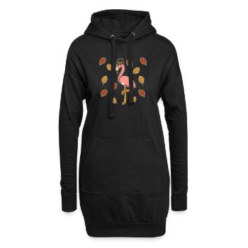 Pèlerin Rose Flamant Rose Action de grâce Automne Animal Love - Sweat-shirt à capuche long Femme - noir - Devant
