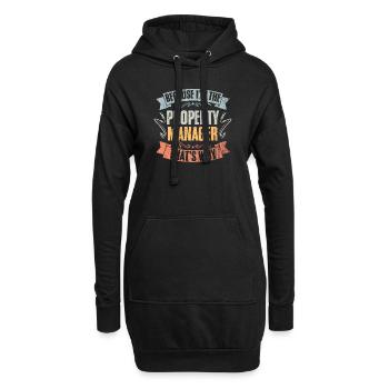 Gestion immobilière géniale parce que je suis le - Sweat-shirt à capuche long Femme - noir - Devant