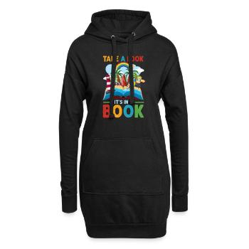 Jetez un coup d’œil C’est dans un rat de bibliothèque de lecture de livre - Sweat-shirt à capuche long Femme - noir - Devant