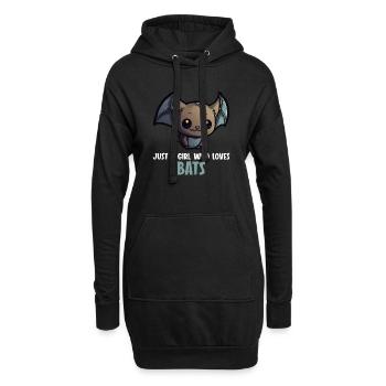 juste une fille qui aime les chauves-souris chauves-souris - Sweat-shirt à capuche long Femme - noir - Devant