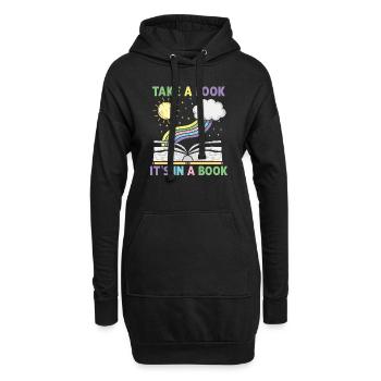 Jetez un coup d’œil C’est dans un rat de bibliothèque de lecture de livre - Sweat-shirt à capuche long Femme - noir - Devant