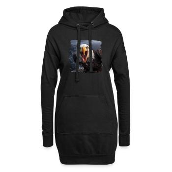 Alder Weißkopfseeadler Vogel SteinAdler - Hoodie-Kleid - Schwarz - Vorne