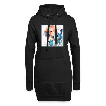 Anime Girl Cadeau d’anime esthétique japonais - Sweat-shirt à capuche long Femme - noir - Devant