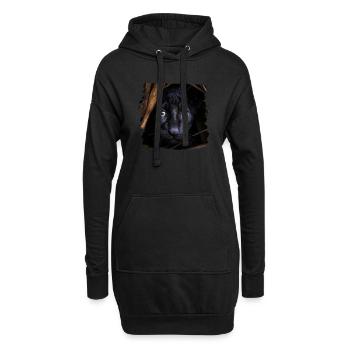 Panthère noire Panthère réaliste - Sweat-shirt à capuche long Femme - noir - Devant