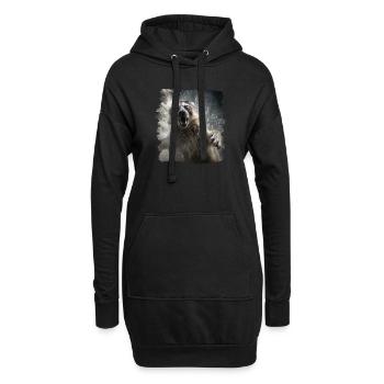 Lémuriens Suricates réalistes Lémurien - Sweat-shirt à capuche long Femme - noir - Devant