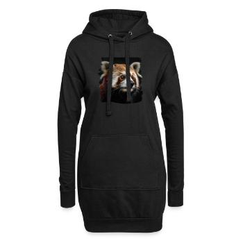 Petit Panda Panda Roux réaliste Pandas - Sweat-shirt à capuche long Femme - noir - Devant