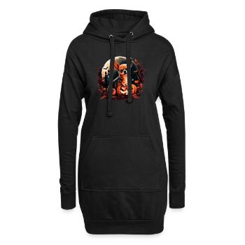 Chihuahua Costume d'Halloween - Citrouille - Sweat-shirt à capuche long Femme - noir - Devant