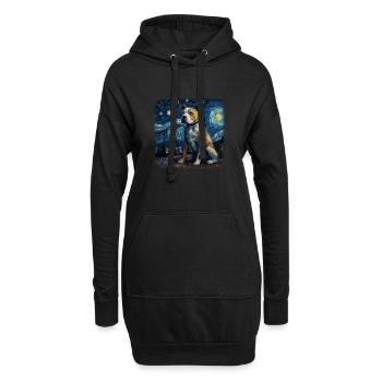 American Staffordshire Terrier Van gogh étoilé - Sweat-shirt à capuche long Femme - noir - Devant