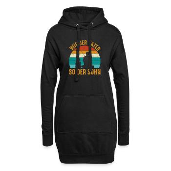 Wie der Vater so der Sohn Angeln - Hoodie-Kleid - Schwarz - Vorne