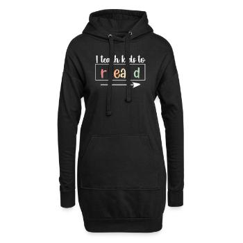 I Teach Kids To Read Science Teachers Reading - Hoodie Dress - black - Front