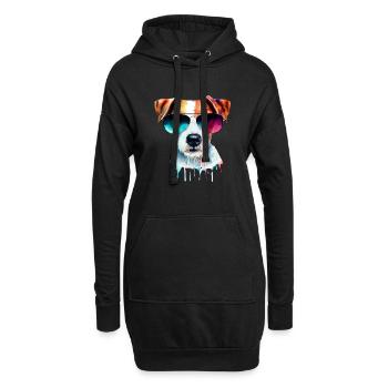 Jack Russell Terrier - Hoodie-Kleid - Schwarz - Vorne